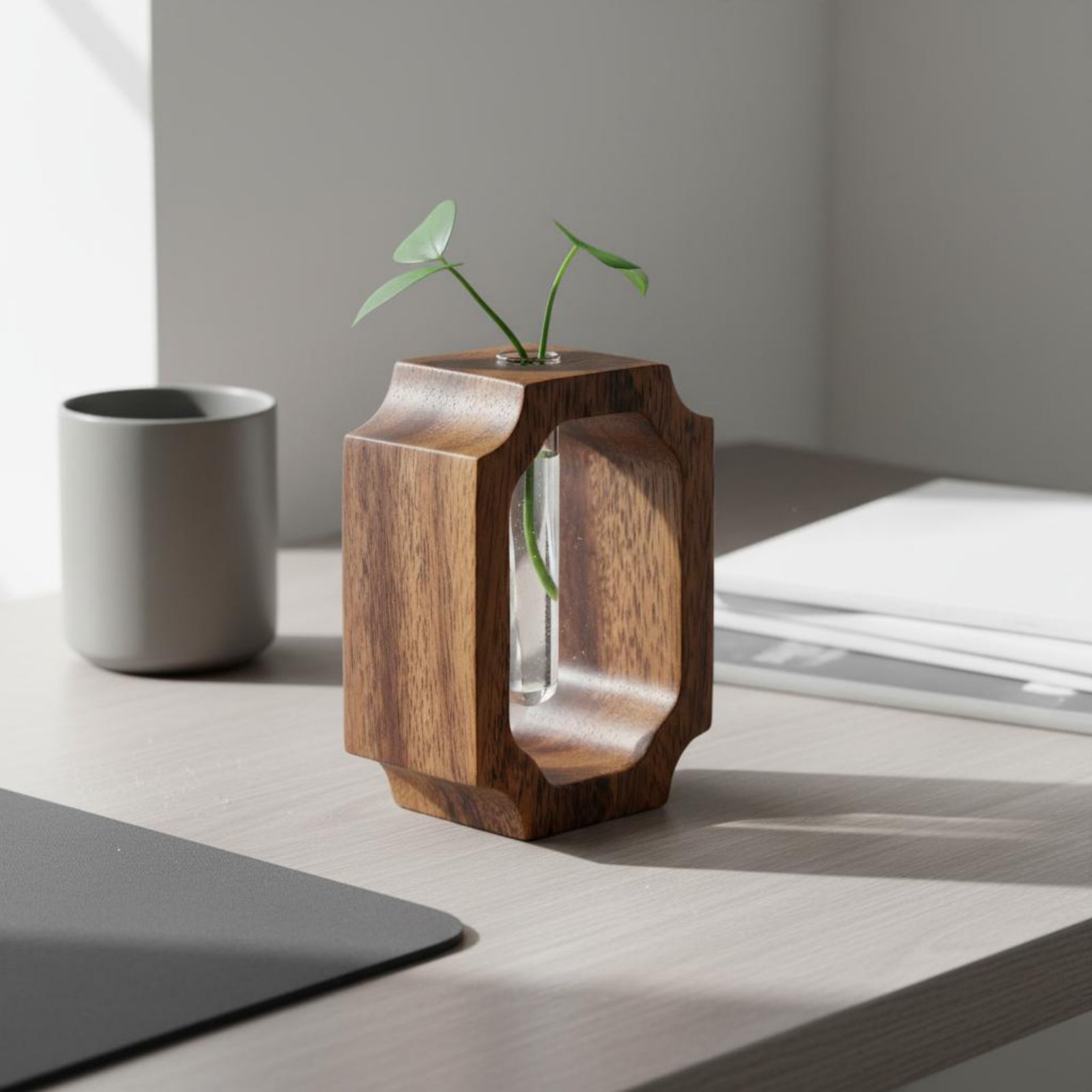 Propagation Station Vase - Vase en bois de noyer facile